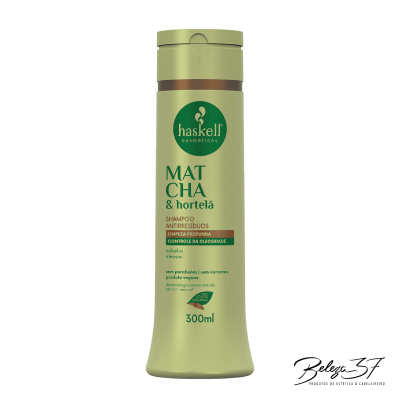 Frasco de shampoo Haskell Mat Cha & hortelã 300ml verde