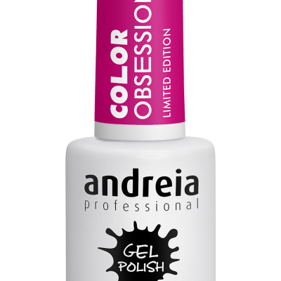 Frasco de verniz gel Andreia profissional com tampa rosa e corpo branco