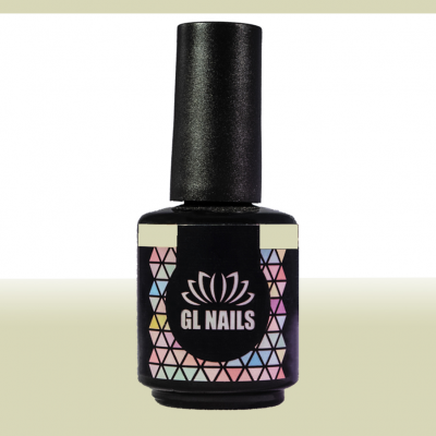 Frasco de verniz para unhas GL NAILS com tampa preta e rótulo colorido