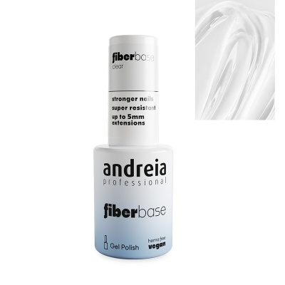 Frasco de verniz gel para unhas Andreia Professional fiberbase branco