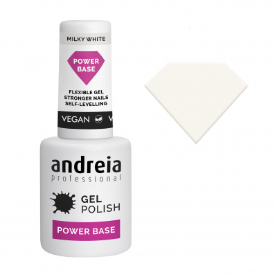 Esmalte gel Andreia Professional Power Base Milky White com espátula branca