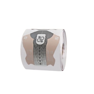 Rolo de molde para unhas em papel com estampa bege e cinza