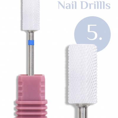 Broca para unhas INOCOS com cabeça branca e base rosada