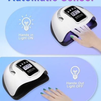 Dispositivo de lâmpada UV/LED para manicure com sensor automático e ecrã digital