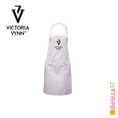 Avental branco com logótipo VICTORIA VYNN™ em preto