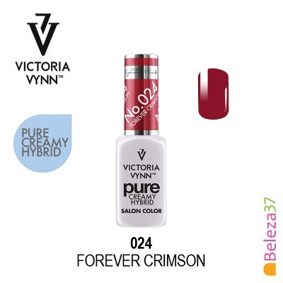Esmalte de unhas Victoria Vynn Forever Crimson 024 com amostra de cor vinho.