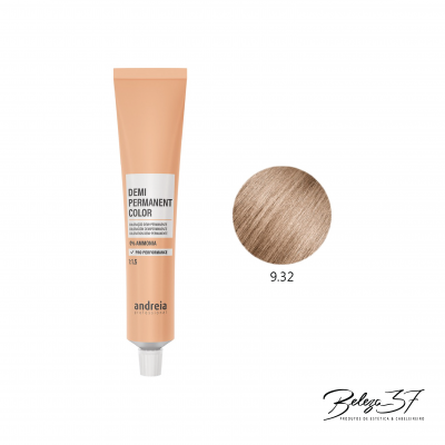 Tubo de tinta para cabelo Andreia Demi Permanent Color castanho claro 9.32