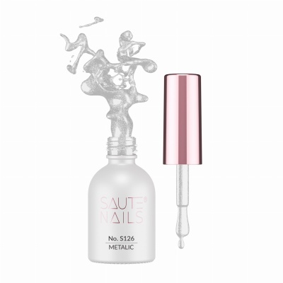Verniz metálico SAUTE NAILS No. S126 com tampa rosa