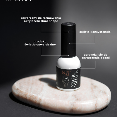 Frasco de verniz para unhas SAUTE NAILS Magic Shape sobre pedra oval clara