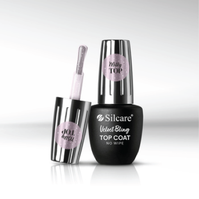 Verniz de unhas Silcare Velvet Bling Top Coat No Wipe com pincel aberto