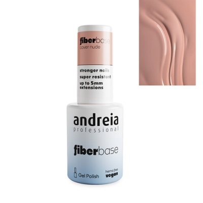 Verniz gel Andréia Professional fiberbase cor cover nude com amostra da cor