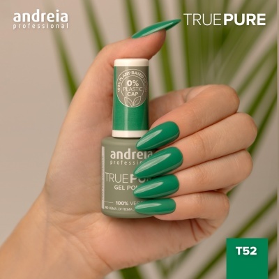 Frasco de verniz gel verde TRUE PURE T52 da andreia professional