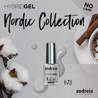 Verniz de unhas Andreia Hybrid Gel Fusion Color h73 com algodão e paus de canela