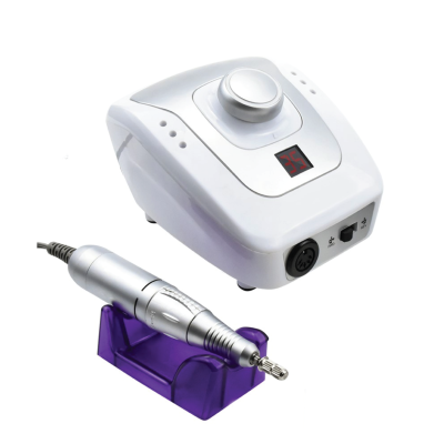 Martelo elétrico para manicure com visor digital e suporte roxo