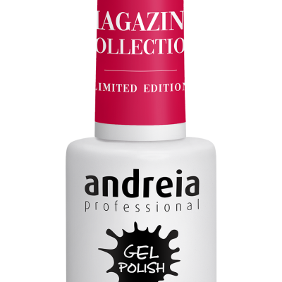 Frasco de verniz gel Andreia Professional com tampa rosa e texto branco