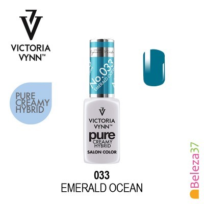 Frasco de esmalte Victoria Vynn Pure Creamy Hybrid azul verde EMERALD OCEAN nº 033