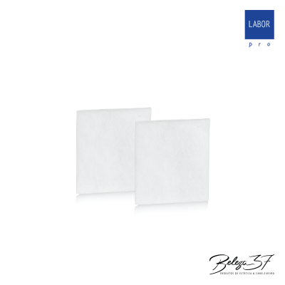 Dois quadrados brancos simples em fundo branco com logótipos LABOR pro e Beleza 3F