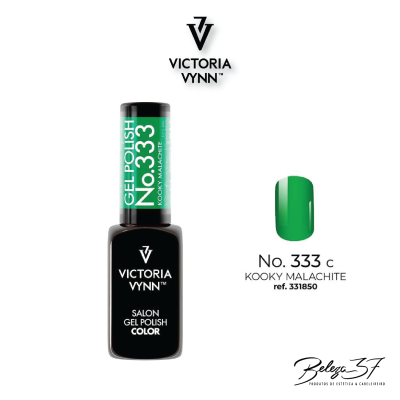 Verniz gel Victoria Vynn No. 333 Kooky Malachite e amostra da cor verde malachite
