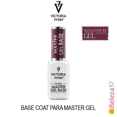 Frasco de base coat para master gel Victoria Vynn com tampa vinho e frasco branco