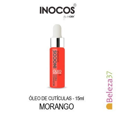Frasco de óleo de cutículas INOCOS morango 15ml laranja com conta-gotas