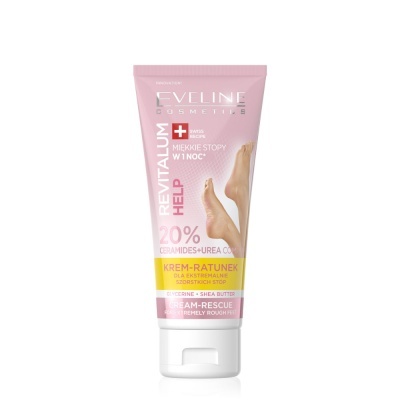 Bisnaga cor-de-rosa e branca de creme para pés Eveline Cosmetics Revitalum Help