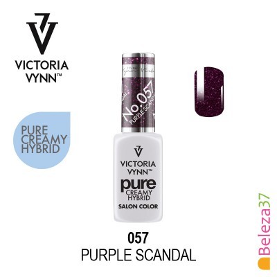 Esmalte Victoria Vynn Pure Creamy Hybrid Salon Color nº 057 Purple Scandal, tom roxo brilhante
