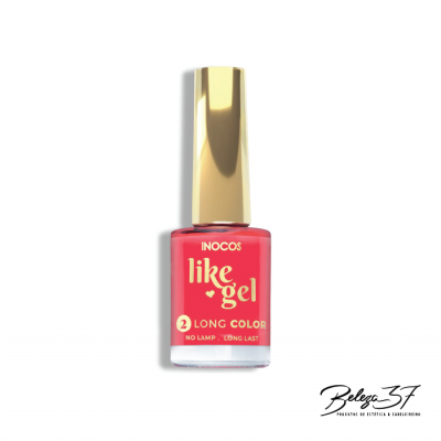 Esmalte de unhas Inocos like gel rosa com tampa dourada
