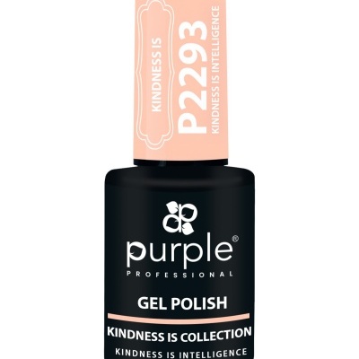 frasco de verniz gel para unhas preto com tampa rosa claro e texto branco