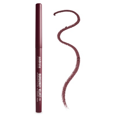 Lápis delineador Andeja Burgundy Velvet com traço de cor vinho