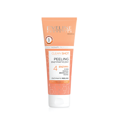 Tubo laranja e branco de peeling enzimático da Eveline Cosmetics