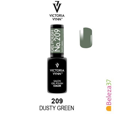 Verniz gel Victoria Vynn No. 209 Dusty Green com amostra da cor