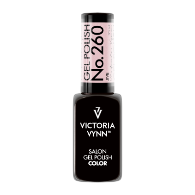 Frasco de verniz gel preto da Victoria Vynn com rótulo rosa