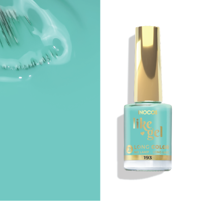 Verniz de unhas azul turquesa INOCOS like gel Nº193 com tampa dourada