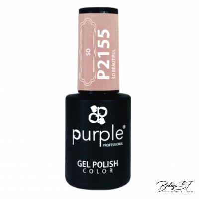 Esmalte de gel Purple Professional preto com tampa rosa e texto SO P2155 SO BEAUTIFUL