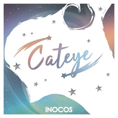 Embalagem colorida com design estrelado e texto Cateye e INOCOS