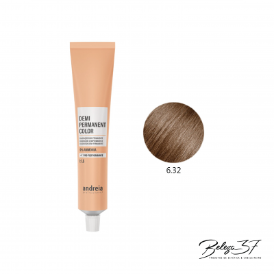 Tubo de tinta para cabelo Andreia Professional em cor 6.32 castanho claro dourado