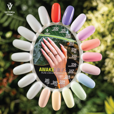 Mostruário circular de cores de verniz de unhas VICTORIA VYNN com 24 tons variados