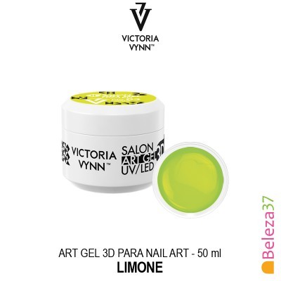 Gel para nail art 3D UV/LED cor Limone da Victoria Vynn em embalagem branca e tampa amarela