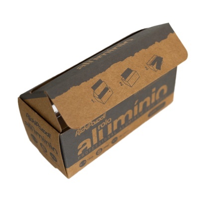 Caixa de papelão para rolo alimentício reciclado