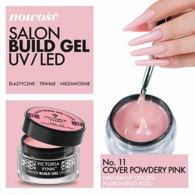 Gel construção unhas cor rosa pó Victoria Vynn com aplicação em unha