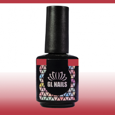 Frasco de verniz para unhas GL NAILS com tampa preta e etiqueta geométrica colorida