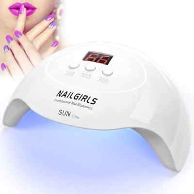 Secador de unhas branco NAILGIRLS com visor digital e botões
