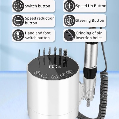 Dispositivo elétrico branco com visor LCD e botões sensíveis ao toque