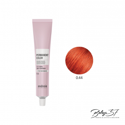 Tubo de tinta para cabelo permanente Andreia Professional cor 0.44 laranja-avermelhado
