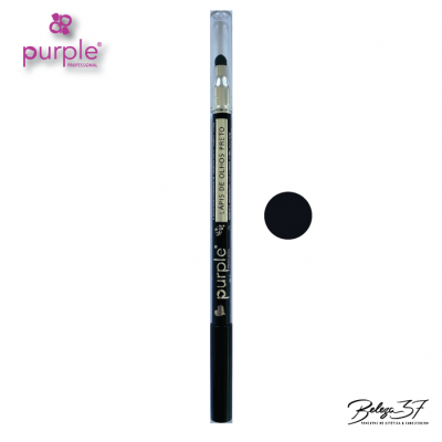 Lápis de olhos preto Purple Professional com escova de esfumar