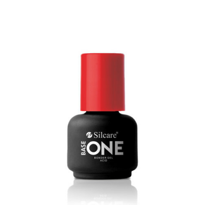 Frasco de verniz em gel Silcare Base One com tampa vermelha