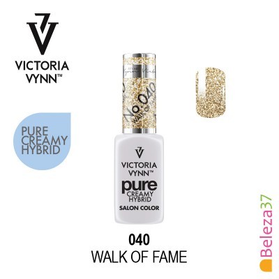 Esmalte unhas Victoria Vynn Pure Creamy Hybrid dourado glitter 040 Walk of Fame
