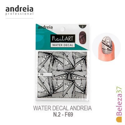Película de unhas adesiva padrão geométrico preto e branco Andreia Nail Art Water Decal
