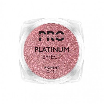 Pigmento rosa efeito platina em embalagem transparente com rótulo preto