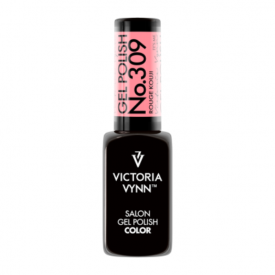Frasco de verniz gel para unhas Victoria Vynn preto com etiqueta rosa No.309